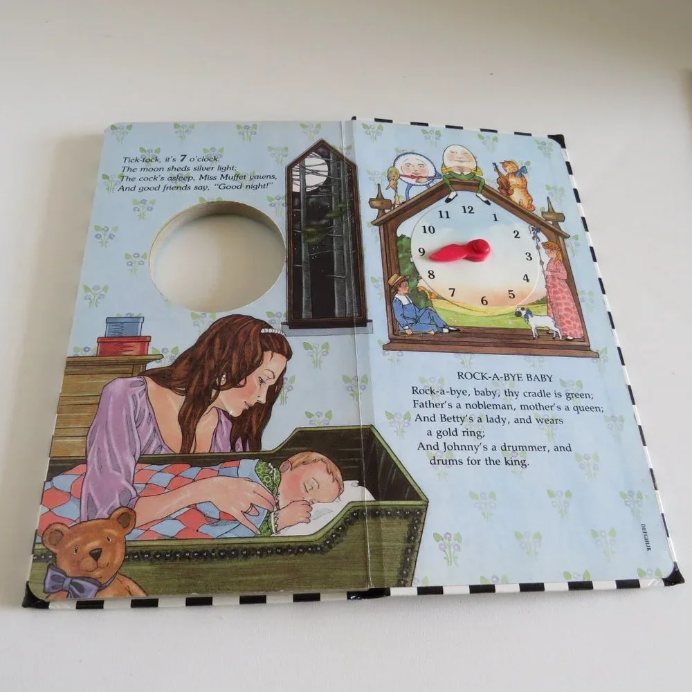 The Real Mother Goose CLOCK BOOK time telling 1984 hardcover book